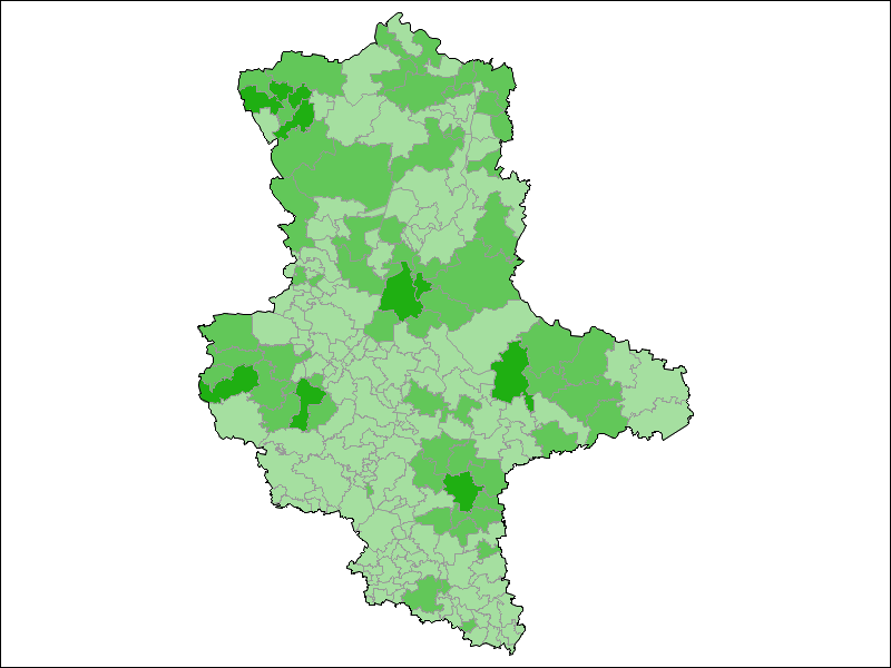 Anteil Zweitstimmen - GRÜNE 