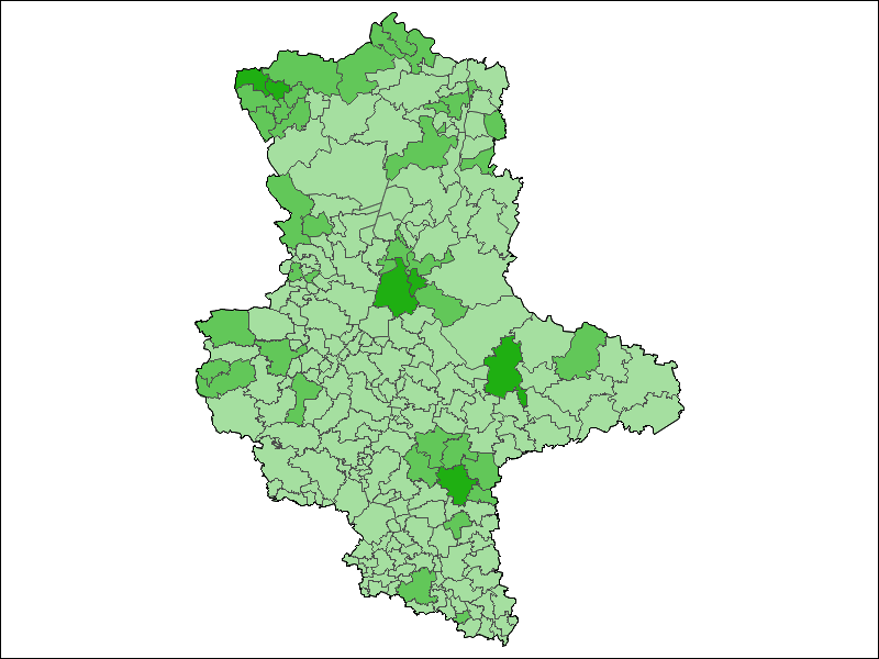 Anteil Stimmen - GRÜNE